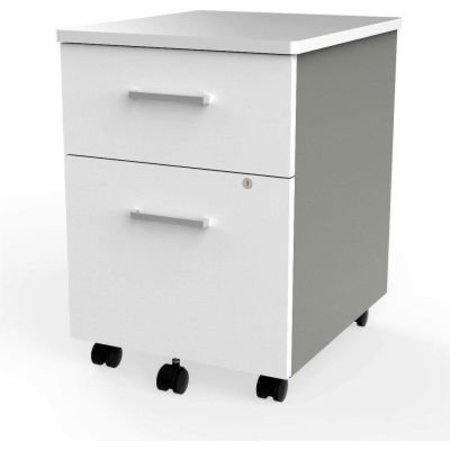 LINEA ITALIA Linea Italia® Mobile Pedestal File - Box/File Drawer - White / Gray ZUS106
